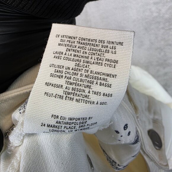 Pilcro Anthropologie Jeans Womens 30 Embroidered Floral Scallop Hem Cropped - Picture 13 of 13